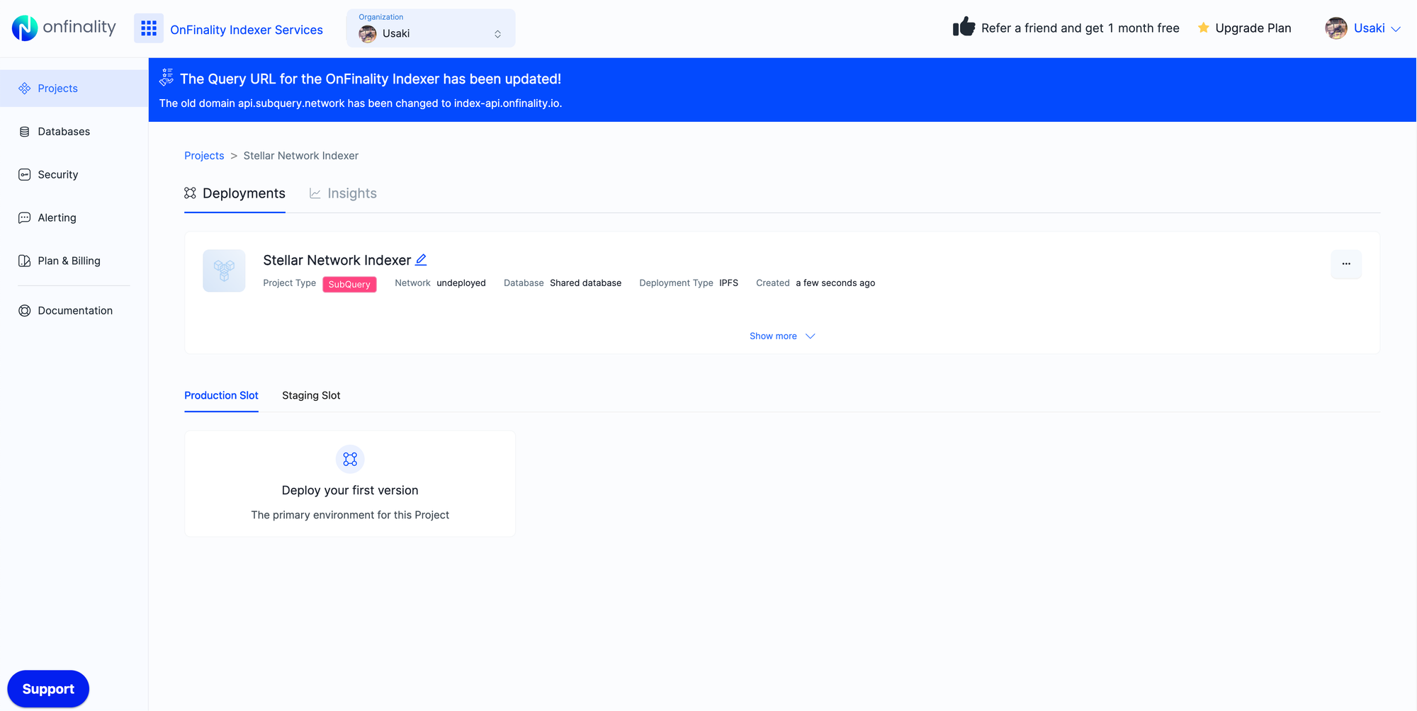 Index Stellar Network Data with OnFinality